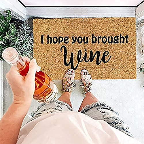 Image of Onlymat Funny Printed Anti-Slip Doormat (Black and Brown) Rectangular Shaped Entryway Rug Natural Coir Material with PVC Backing for Outdoor Entrance Home Multipurpose Mats Floor Door Hall Drawing Room Living Room (75cm x 45cm)