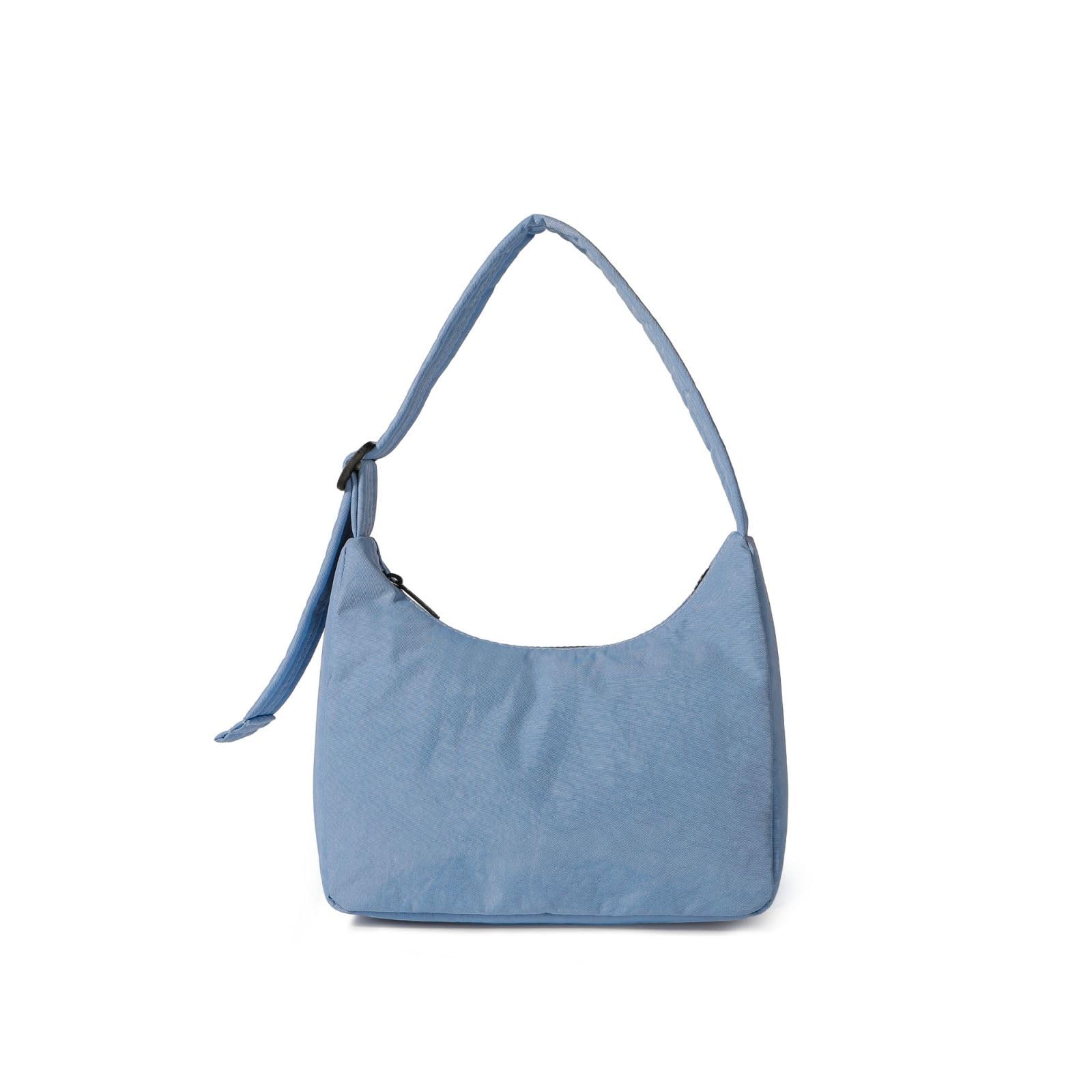 FASTFAIRY Nylon Shoulder Bag - Adjustable Quilted Strap, Structured Slouchy Design with Interior Zip Pocket