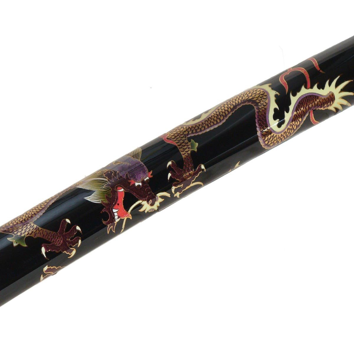 Drachen Katana scharf – echtes Samuraischwert - Damaszener Stahl | Handgefertigt - gefalteter Stahl - scharf -104 cm - Verzierte Saya - Mit Schwertbeutel