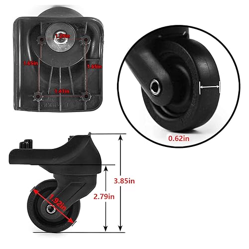 Miniatura 3 de Ruedas de repuesto de equipaje, ruedas de repuesto para maleta giratoria de 360, repuesto de ruedas de equipaje para maleta de camión, 2 unidades,