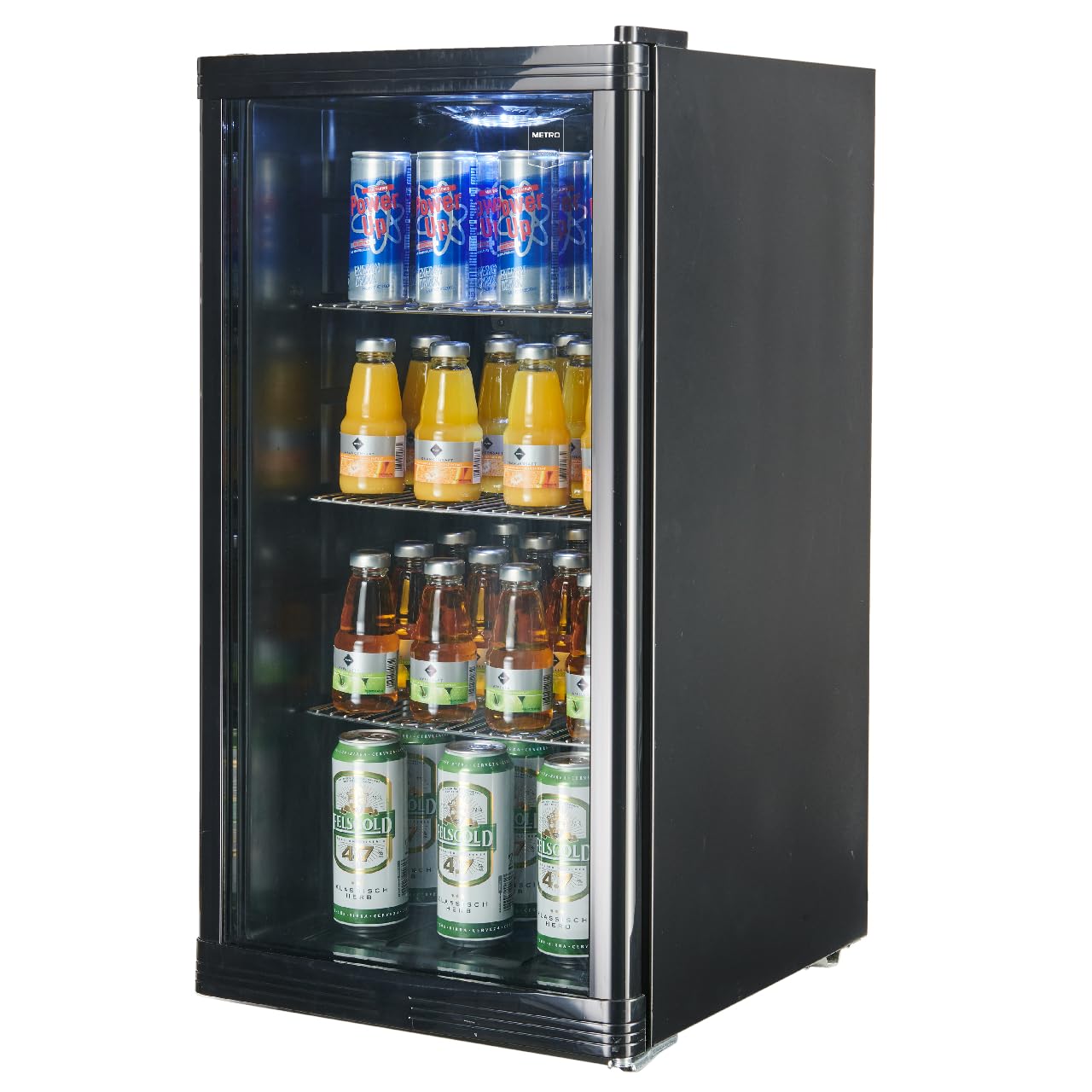 METRO Professional Mini Frigo per Bevande GPC1088 88L 220-240V Porta in Vetro Nero