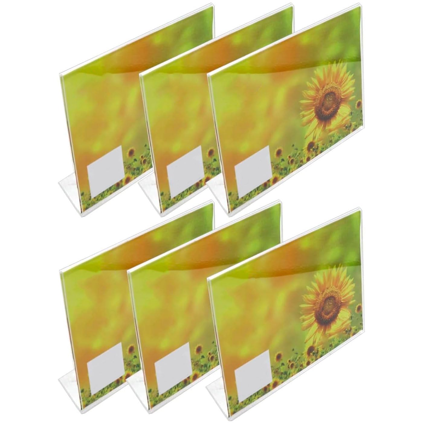 Acan Tradineur - Pack de 6 Portafotos de plástico transparente, Marcos de fotos de sobremesa, menú, carteles, decoración, hogar (Horizontal - 15 x 20 cm)