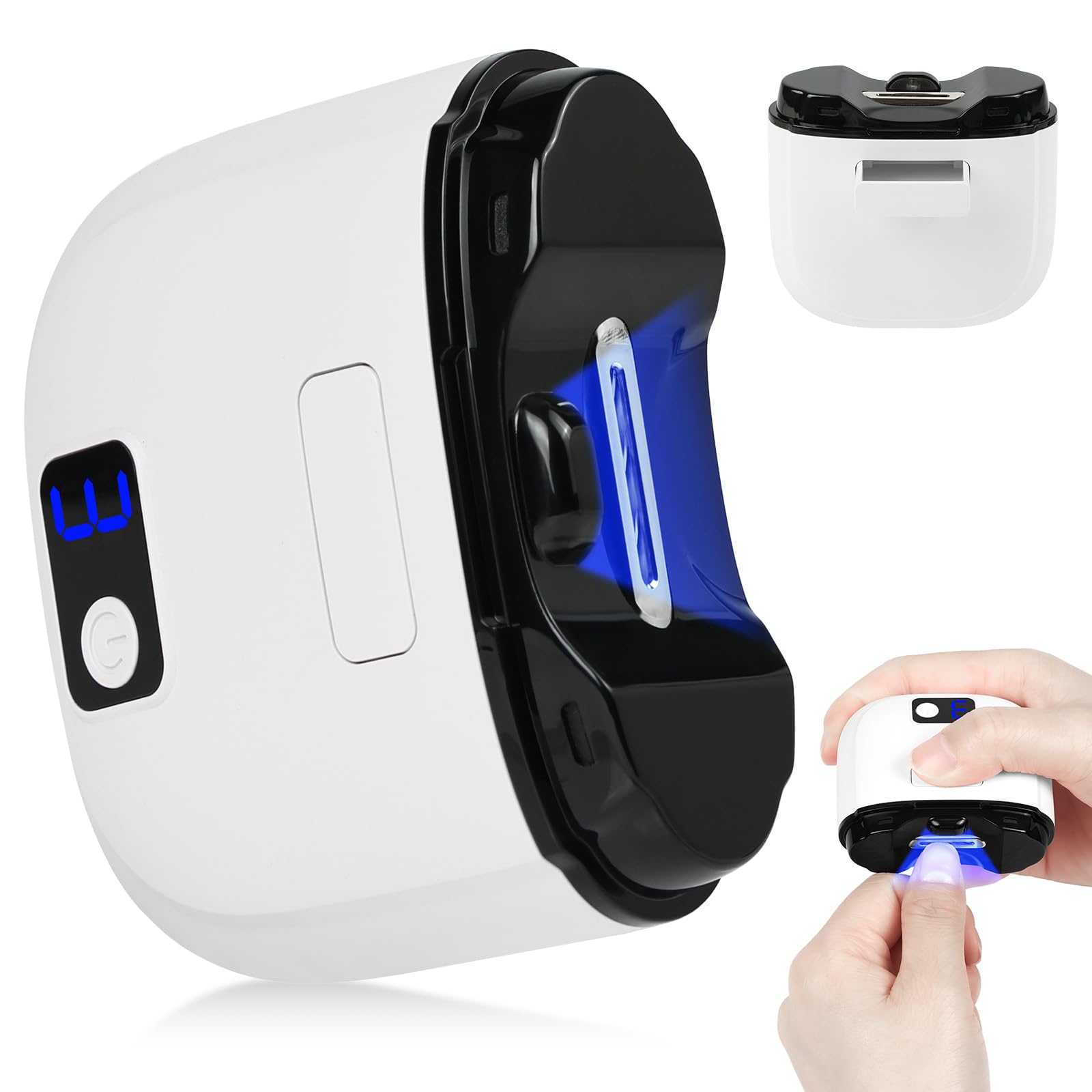 AOOWU Elektrischer Nagelknipser, Nageltrimmer Nagelpolierer 2 in 1, Nagelreste mit Licht, Kabelloser 3-Gang-Nagelknipser, Kein Lärm Fingernagelknipser für Babys, Ältere Menschen und Erwachsene