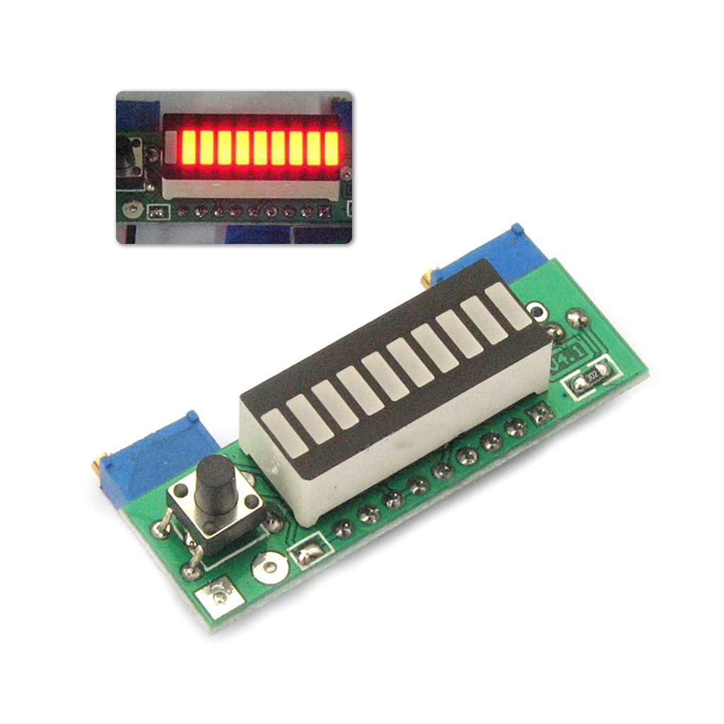 Wondiwe DIY Kits LM3914 3.7V Lithium Battery Capacity Indicator Module Tester LED Display Board