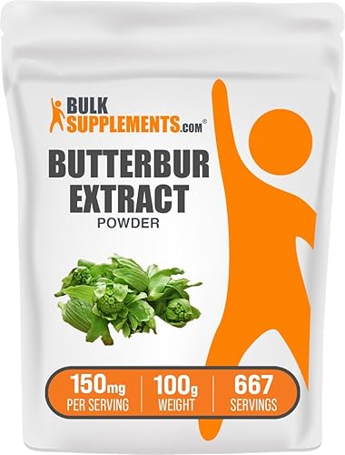 Miniatura 1 de BULKSUPPLEMENTS.COM Butterbur Extract Powder - Suplementos de mantequilla, suplemento antioxidantes, Butterbur 150 mg - Vegano y sin gluten, 150 mg