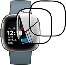 [Set of 2, Japan-made Asahi Glass Material] Compatible with Fitbit Sense2 / Versa 4 Film, Fitbit Sense2 LCD Protective Film, Ultra Thin, Oleophobic, Shockproof, High Transmittance, High Sensitivity,