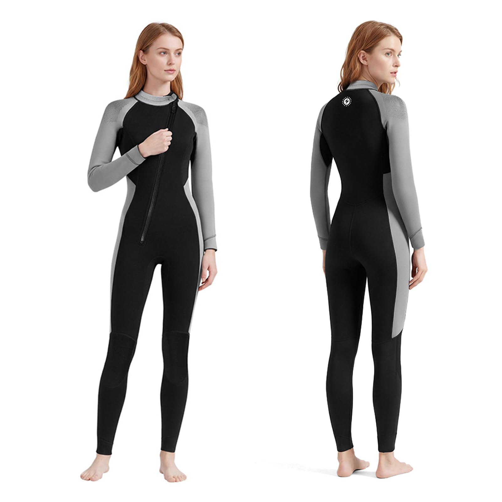 Cocoarm Traje de Buceo para Mujer Traje de Neopreno de Cuerpo Completo de 3 Mm SCR Neopreno Manga Larga Aislamiento Térmico Parches para Las Rodillas Protección Solar para Buceo Snorkel Surf Mujeres