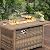 Nuu Garden 43” Propane Fire Pit, CSA-Listed Rattan Outdoor Fire Pit Table, 50,000 BTU Smokeless Gas Fire Table with Lid and Glass Beads, 2-in-1 Rectangular Fire Table for Outside Backyard Patio, Brown