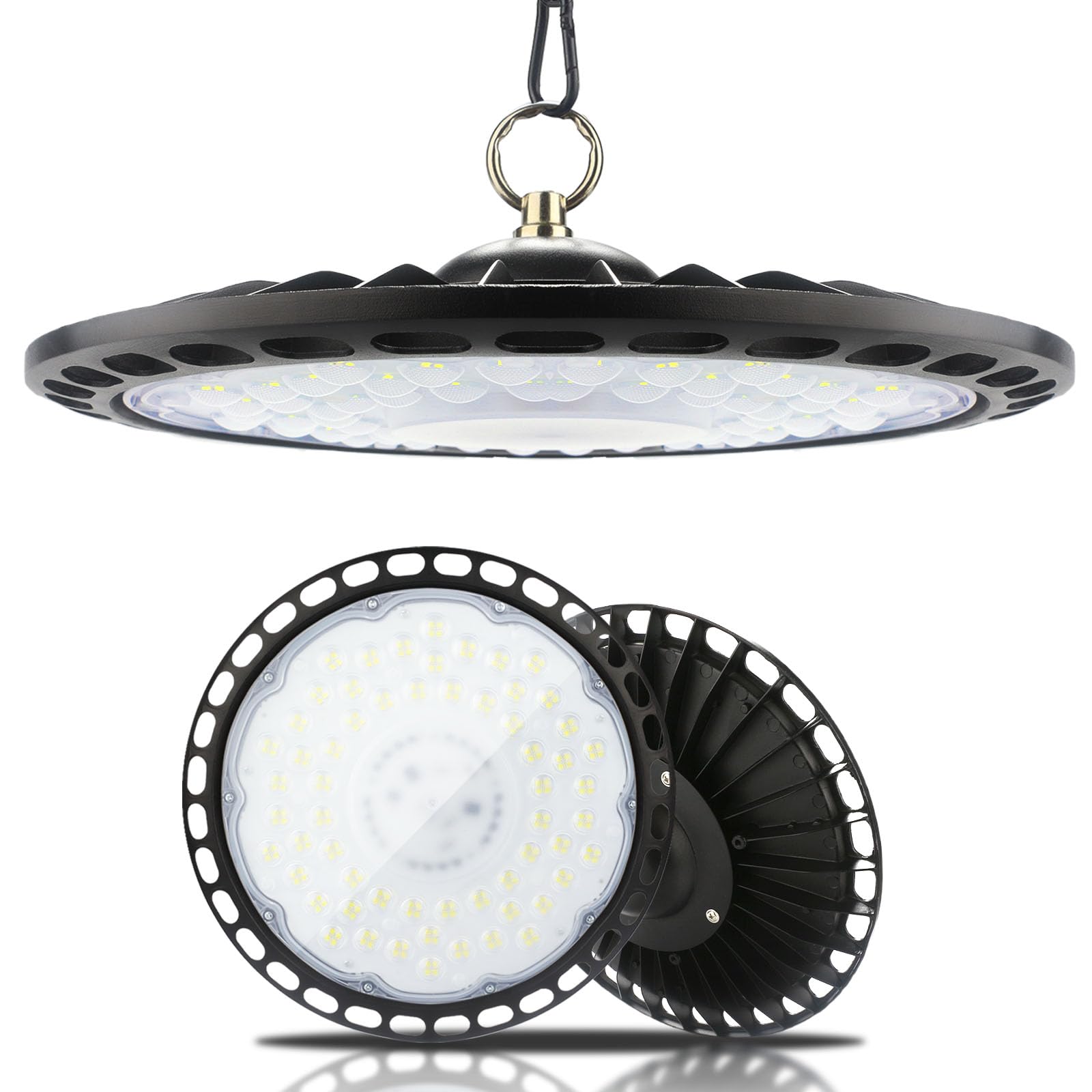 Fynokst 200W Ufo Led Workshop Light, 30000Lm 6000K Super Bright Led High Bay Light, Ip66 Waterproof Pendant Light, Industrial Workshop Lamp For Garages, Halls, Warehouses, Workshops, Factory Lighting