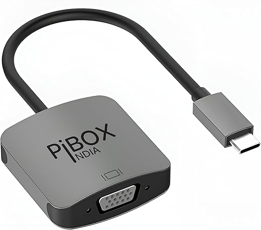 pibox India, USB C to VGA Adapter, USB Type C to VGA Adapter Cable for MacBook Pro 2018/2017, iPad Pro/MacBook Air 2018, Chromebook, Surface Book…