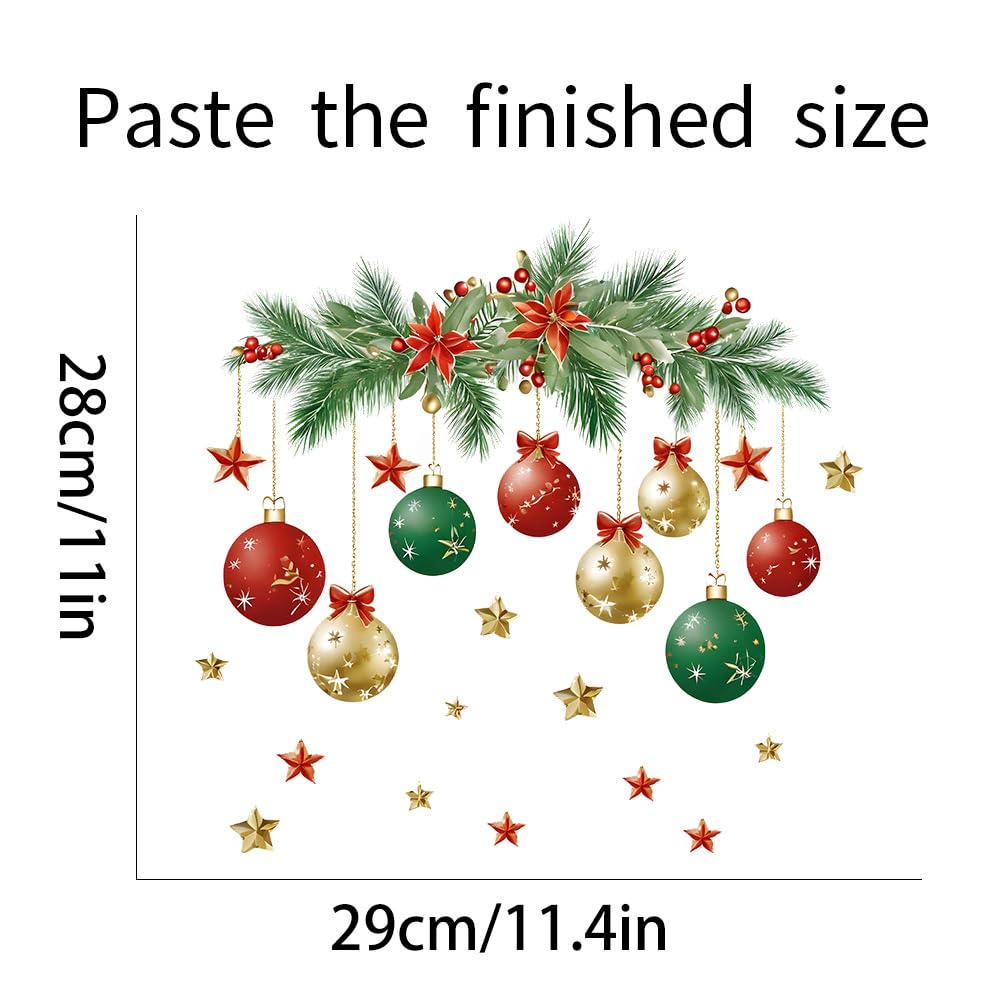 A Washroom Room WC Toilet Seat Stick Color Christmas Tree Leaves Balls Stars Xmas Pattern PVC Wall Door Window Fridge Stickers Decor Decals Art Mural