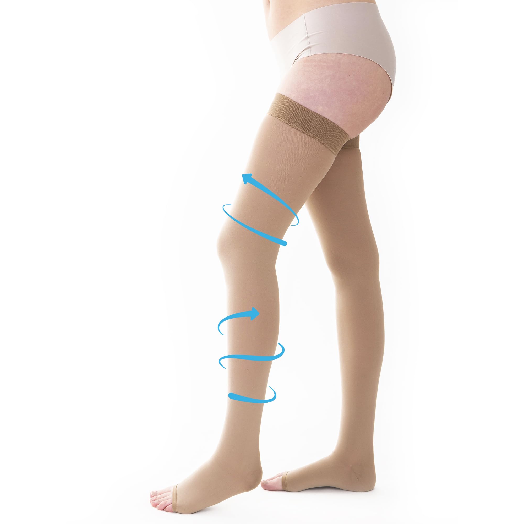 Dott. Piazza Autoreggenti Terapeutiche in Microfibra Soft - Classe I di Compressione - CL1- K1- Punta Aperta - Beige