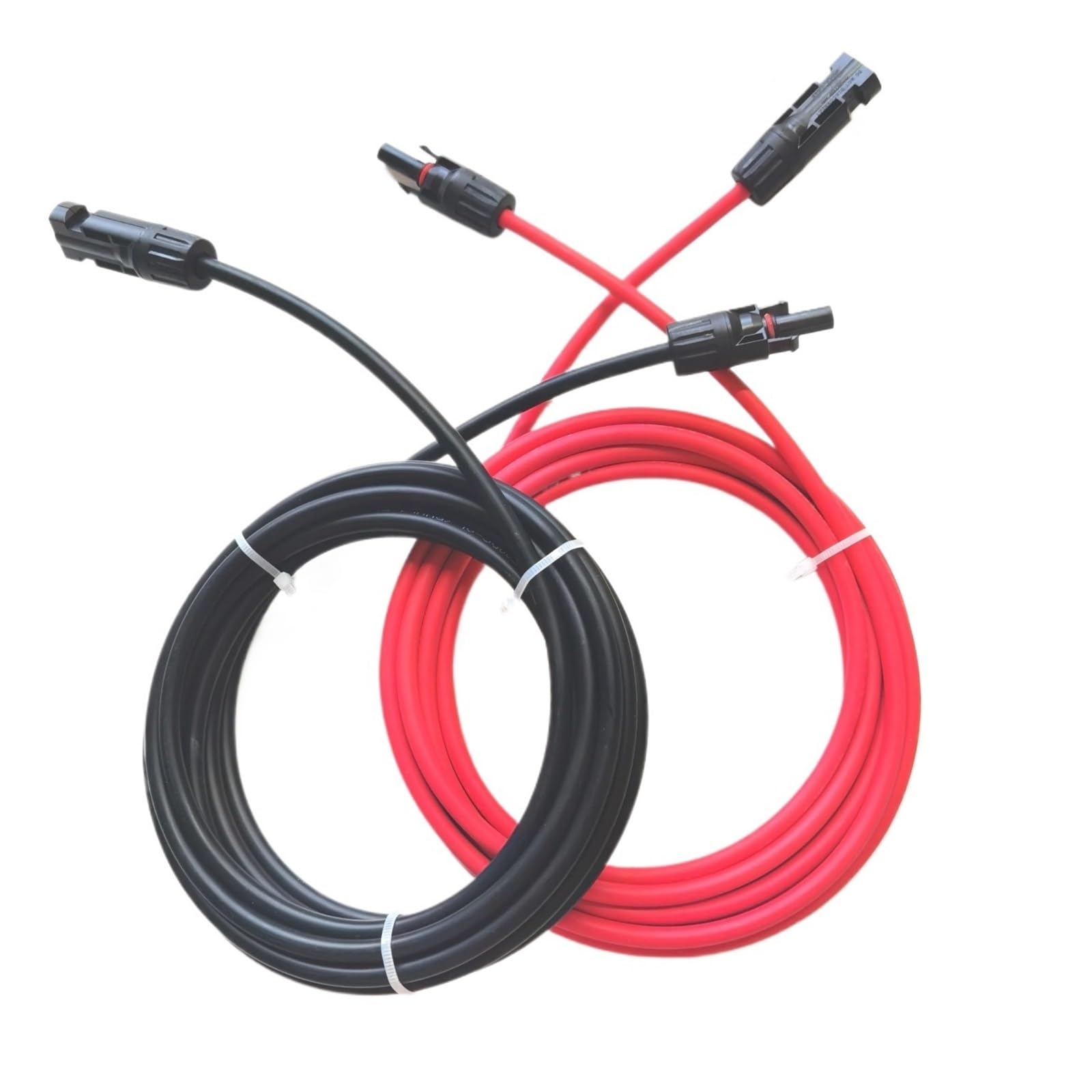 Cable de extensión Solar de Doble Extremo, Rojo y Negro, con Conector de 2 a 10 Metros, 4 mm²/6 mm², for Panel Solar fotovoltaico.(1Pair 10m 393.7 Inch,10 AWG-6mm2)