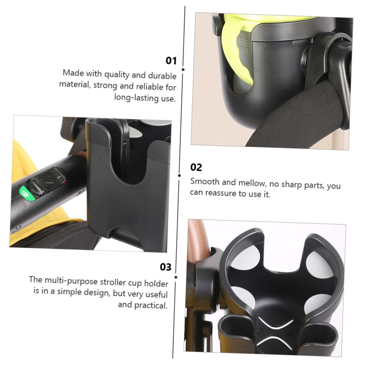 TOYANDONA 1pezzi Supporto Per Bicchieri e Bottiglie Per Passeggini Portabicchieri e Box Per Telefono Accessorio Pratico e Resistente Per Mamme Viaggio
