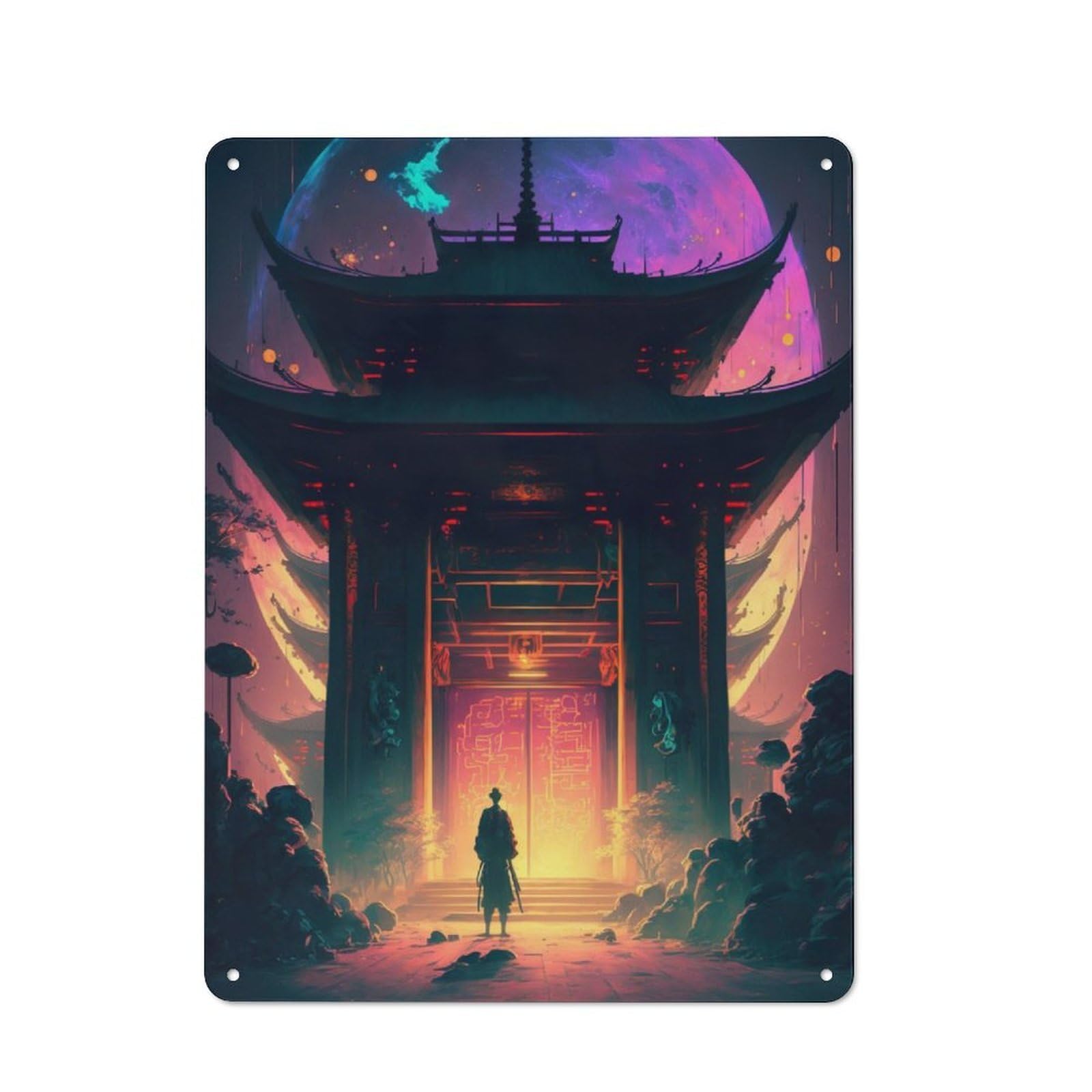 Junmoney Shinto Shrine V4 Tin Sign 40X30cm For Workshop Wall, Retro Wall Decor, Suited To Metal Sign Collectors
