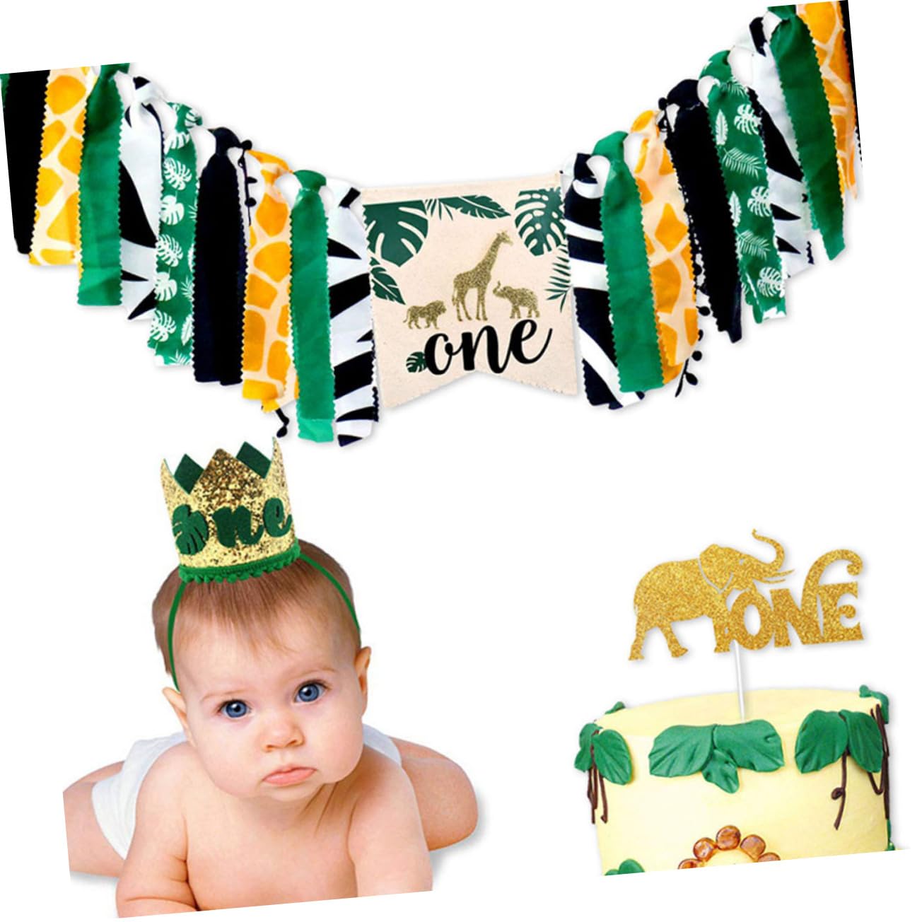 TOYANDONA 3kawałki Jungle Animal Themed Birthday Party Banner Kolorowy Flaga Do Udekorowania Krzeseł Przyjęcia Dla Wesoła Dekoracja Urodziny Girlandy Imprezę