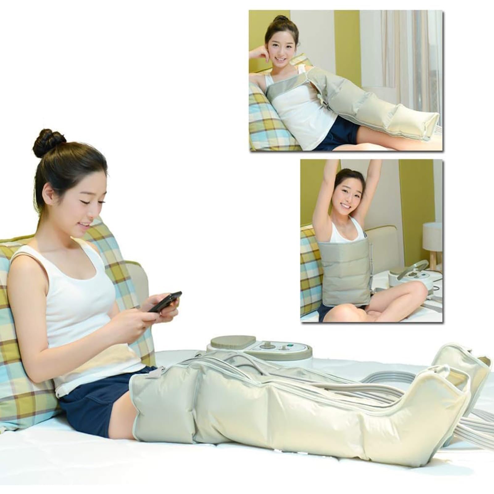 Massaggiatore per gambe e linfedema e gonfiore, con 4 cavità, per alleviare il dolore di gambe, vita, braccia