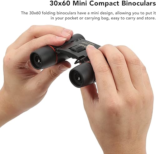 Miniatura 2 de Mini prismáticos compactos 30x60,Prismáticos plegables de 413.4 ft 3,280.8 ft,Ángulo de visión de 7.2 grados,Binoculares portátiles de aumento 8X