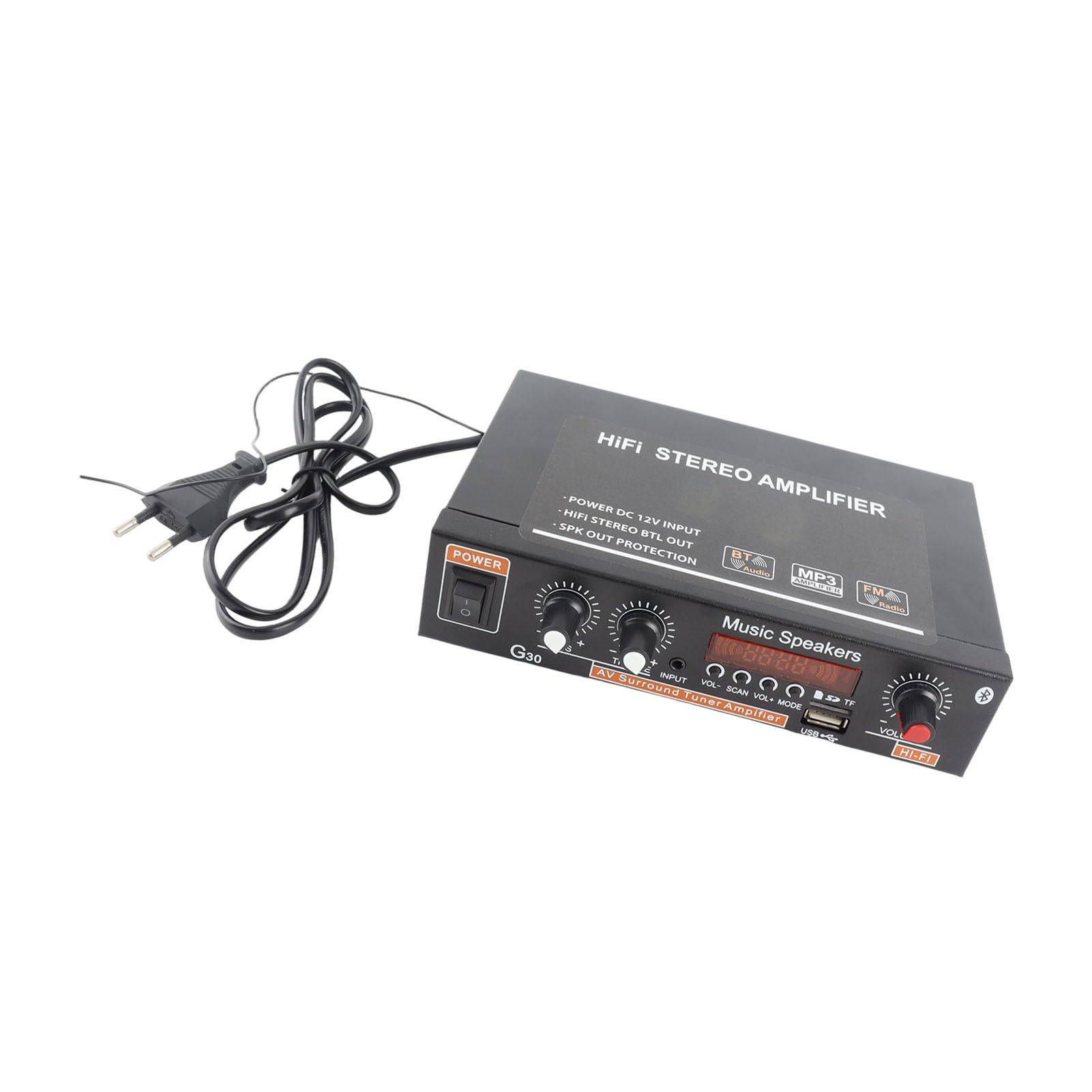 Amplificateur de Puissance Mini Bluetooth Intelligent Digital avec Télécommande Prise UE 220V