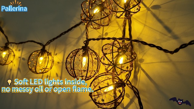 Image of Outdoor Patio String Lights, 8.5FT 10 LED Beaded Copper Wire Ball Lights, Connectable Weather-Resistant Decorative Lights for Pergola, Porch, Bedroom, Backyard & Party