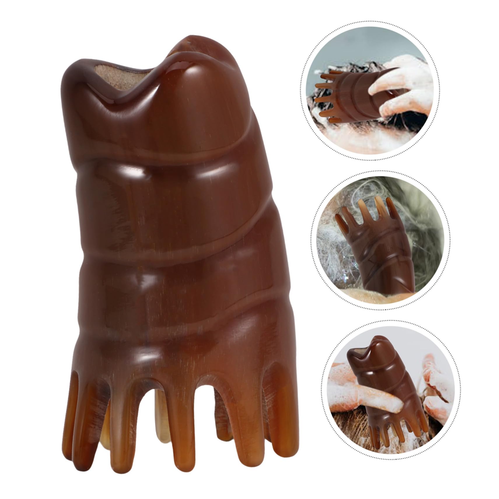PACKOVE 2 Piezas Cepillo de Masaje para Cabelludo de de Yak Herramienta de Limpieza y Exfoliación del Cabello Cepillo Ergonómico para Masajear y Limpiar el Cabelludo Diseño Portátil y
