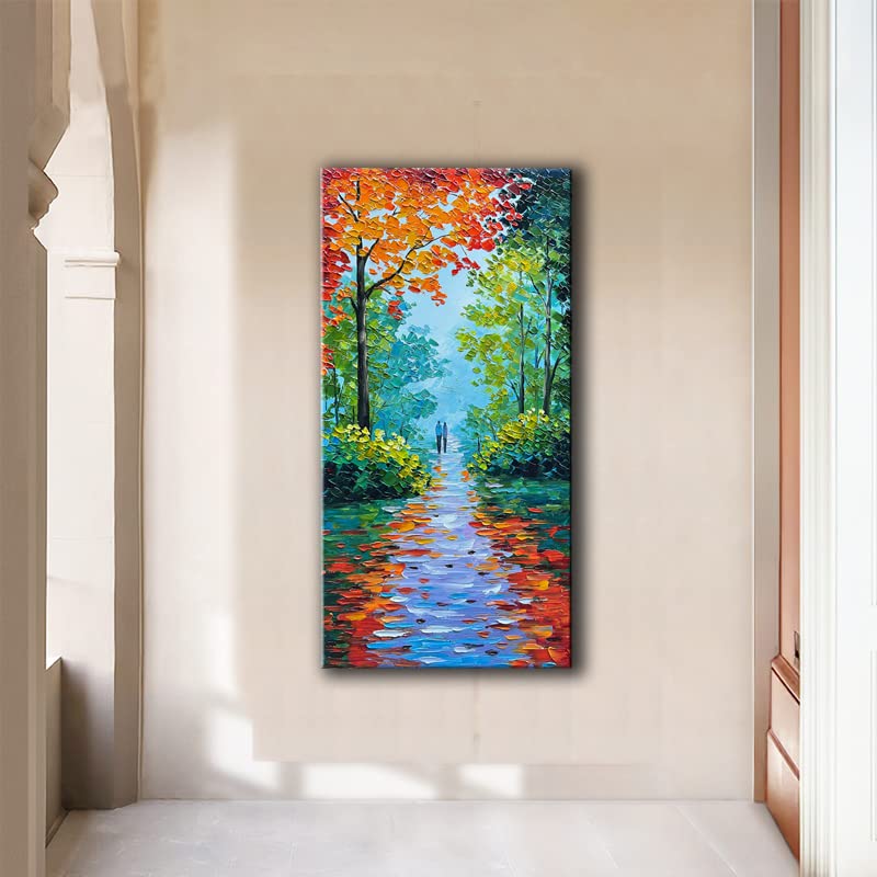 JELRINR Sunset over the sea Oil Painting On Canvas Texture Hand-painted landscape Contemporary Art paintings modern Home living Room Office Decor Canvas Wall Modern Abstract Art 24x48inch