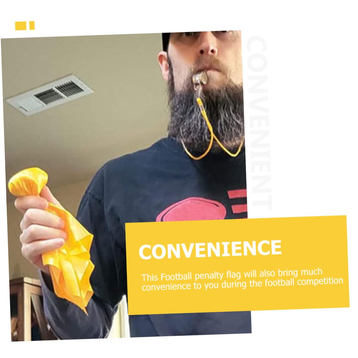 BESPORTBLE 3 Sets Football Penalty Flag Sports Penalty Props Football Party Favor Soccer Match Tossing Flags Pro Football Professional Penalty Flags Yellow Flag Polyester Cloth American Style