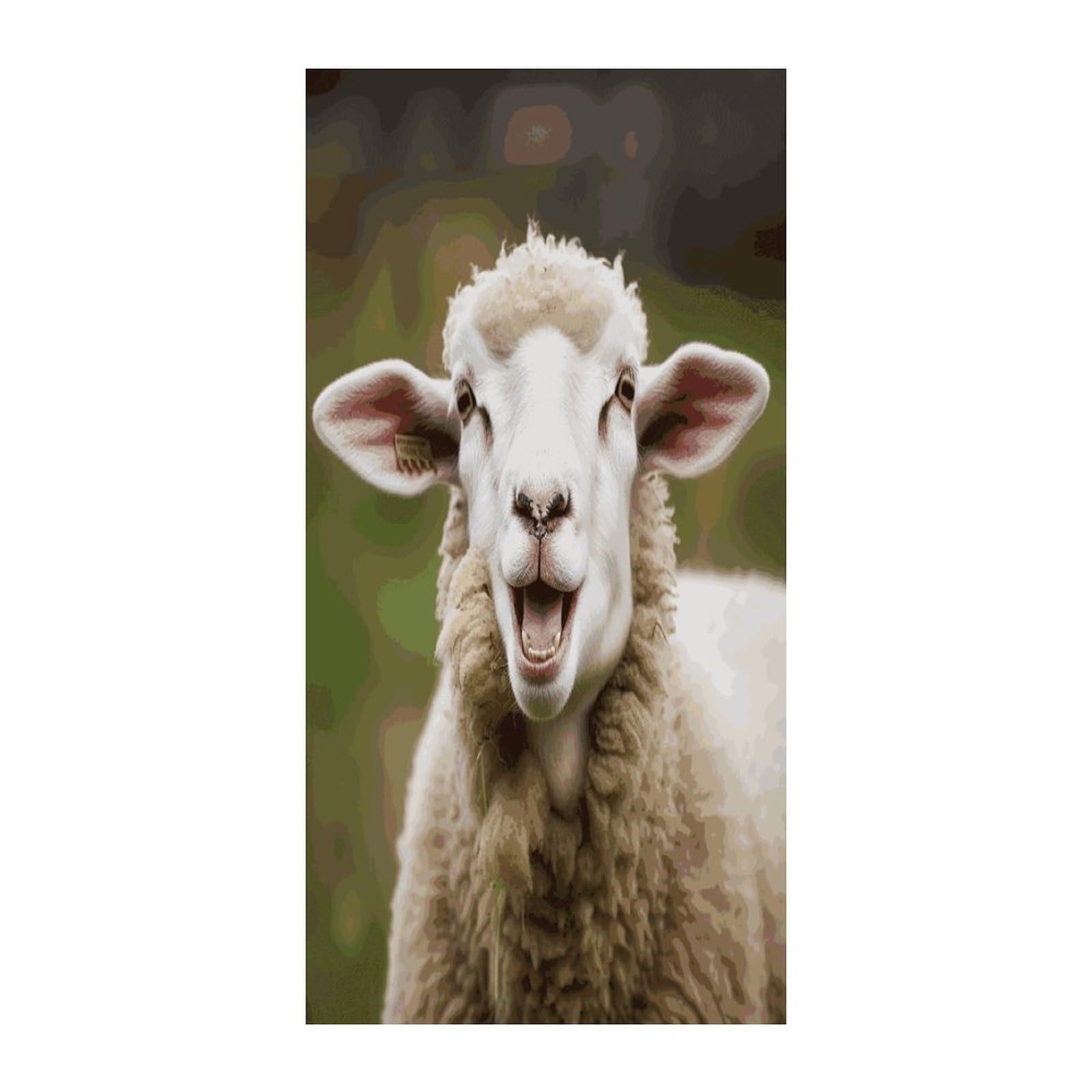 Fekiloot Style Funny Naughty Sheep Tongue Cute Animal Door Curtain Room Divider Curtains