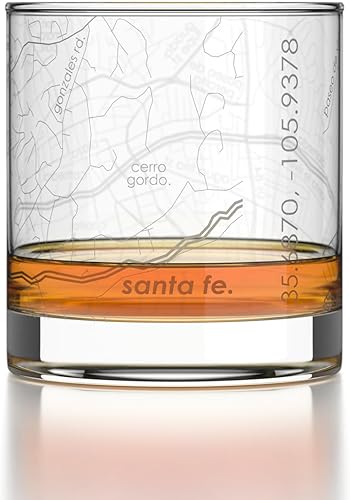 Vista 187 de Well Told Vaso grabado de Washington DC Map Rocks, vidrio de whisky antiguo (11 onzas, transparente), regalo para los amantes del whisky 147-Claro