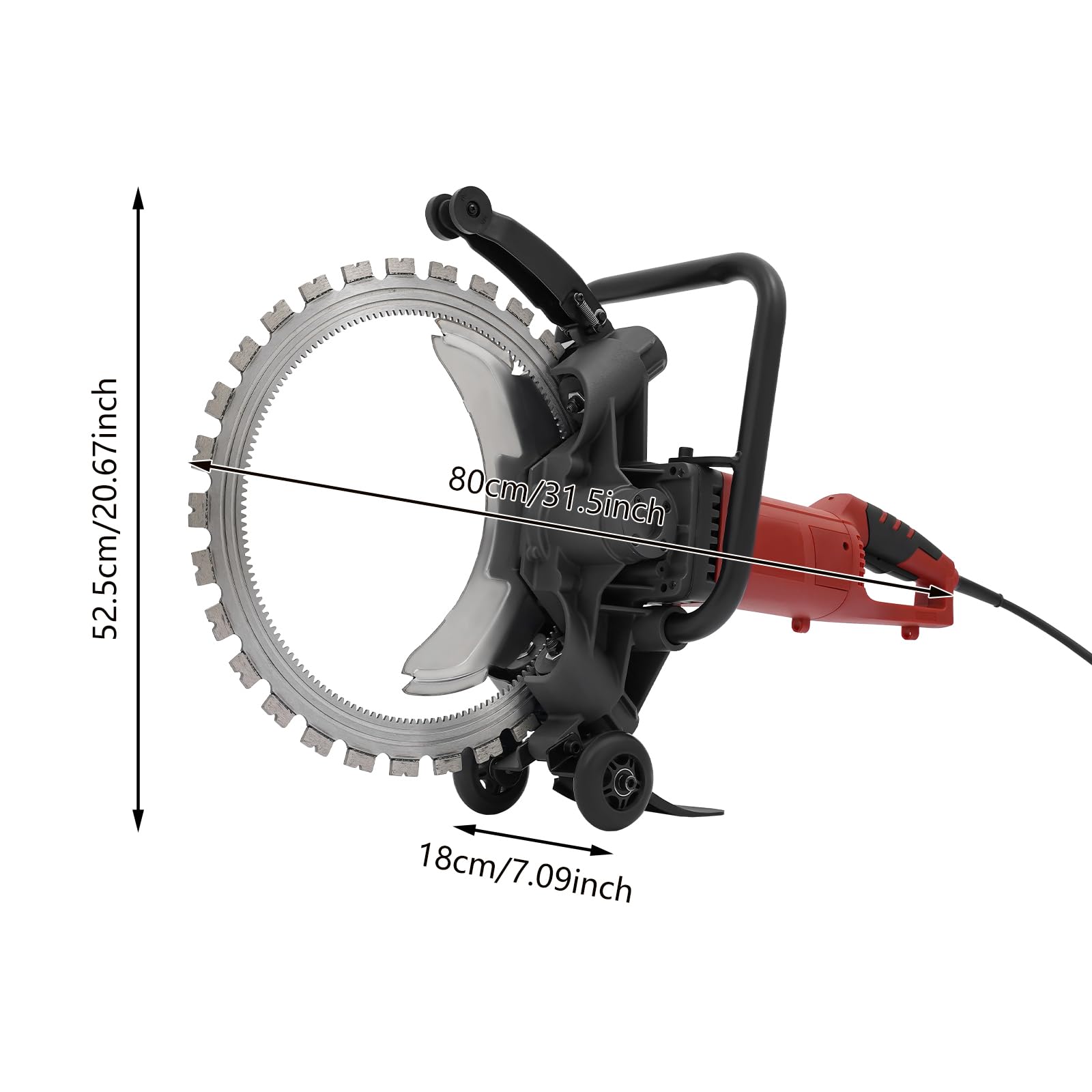 Sierra de hormigón eléctrica de 16 pulgadas, 3500 W, 1700 rpm, con bomba de