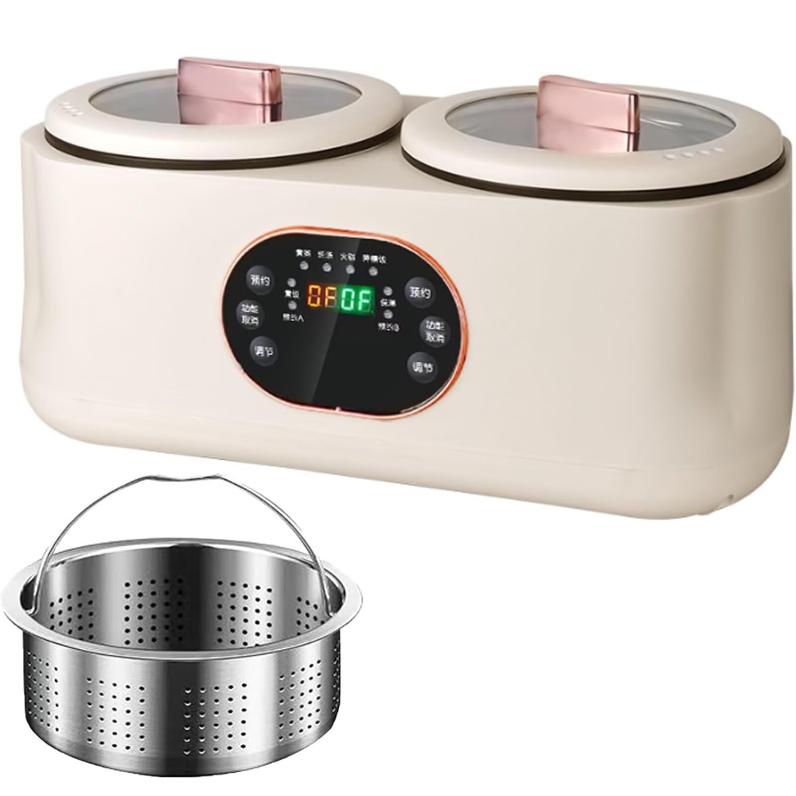 Olla de cocción lenta automática de 1.8 L + 1.8 L con pantalla táctil inteligente, doble Ollas y controles duales, utilizados en cocinas y restaurantes
