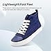 Xraehni Women's Men’s Fashion Sneakers High Top Lace Up Shoes for Women Men Breathable Flying Woven Mesh Sneakers Casual Outdoor Sport Running Walking Shoes Navy Blue