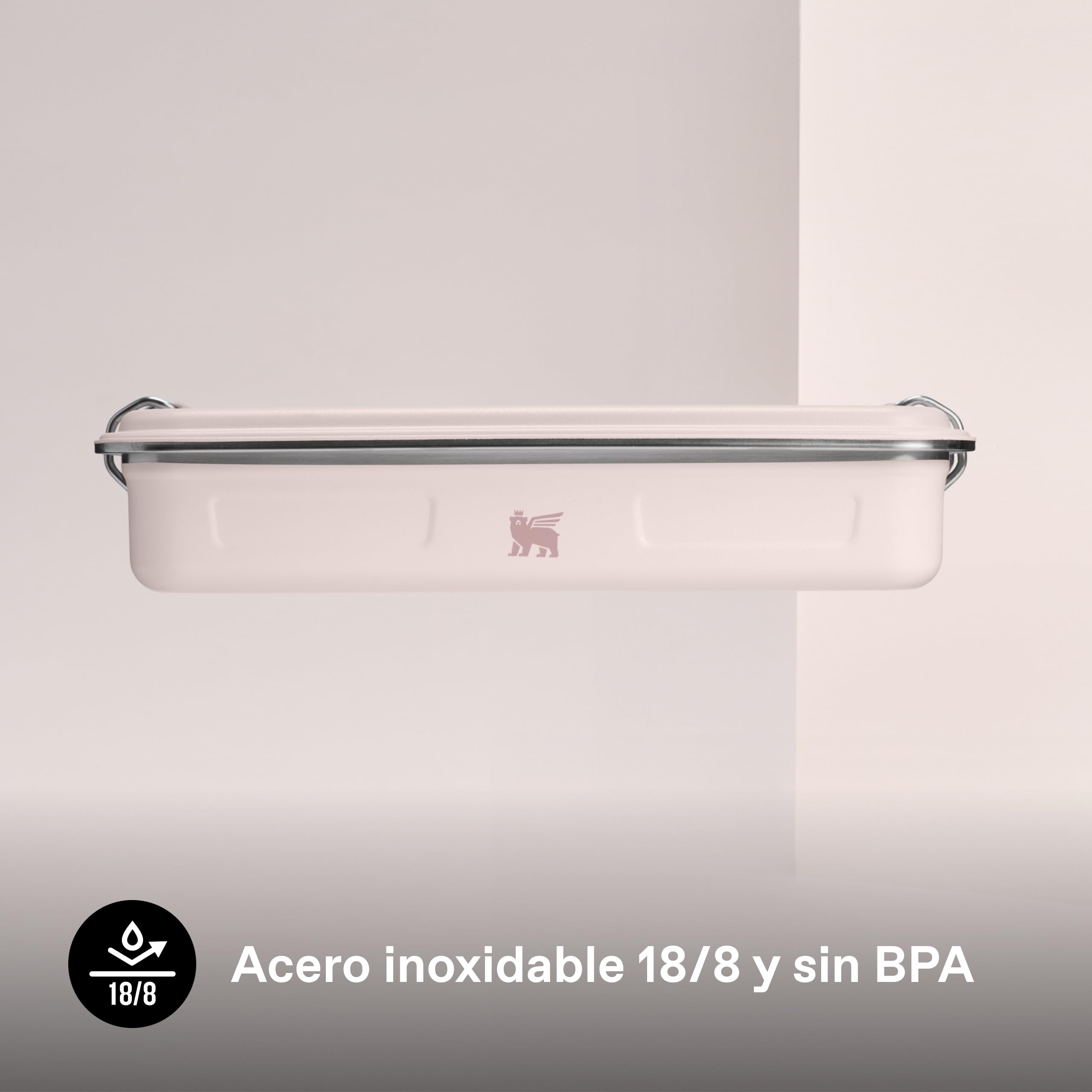 STANLEY The Useful Classic Box 1.2L - Apta Para Lavavajillas - Fiambrera de acero inoxidable - Fiambrera apilable - Sin BPA - Cierre seguro - Rose Quartz