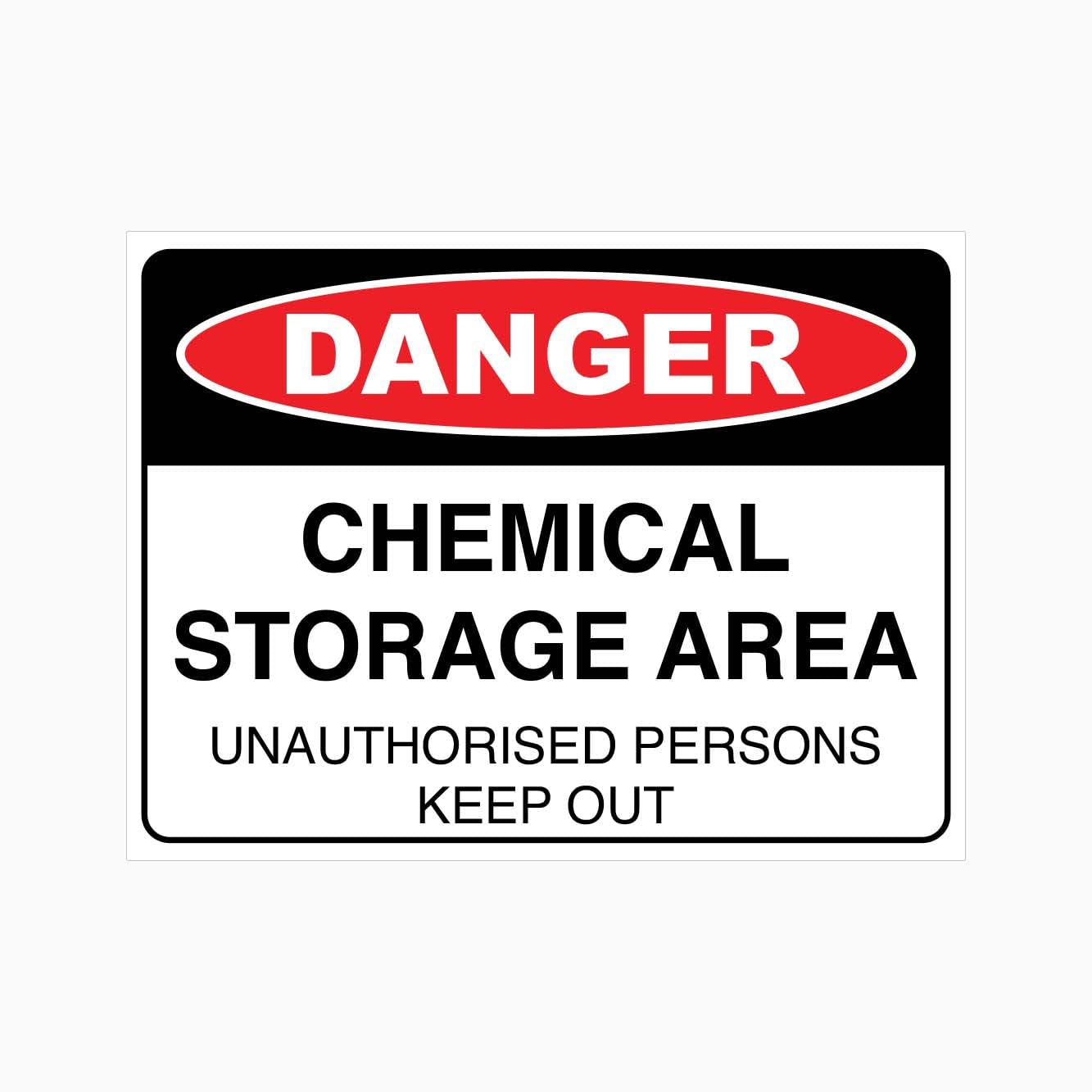 DANGER CHEMICAL STORAGE AREA UNAUTHORISED PERSONS KEEP OUT Sign Metal Tin Sign 8 x 12 inch for Industrial & Commercial Series