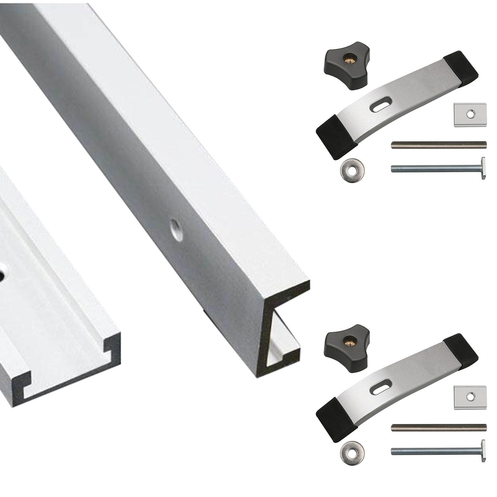Rowki T do obróbki drewna, prowadnice T ze stopu aluminium z wkrętami samogwintującymi, używane do wykonywania osprzętu i oprzyrządowania(48.1inch)