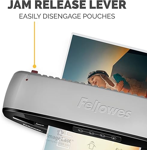 Miniatura 10 de Fellowes Saturn 3i 125 Máquina laminadora térmica con kit de inicio de bolsa de laminación autoadhesiva, 12.5 pulgadas (5736606) y bolsas de