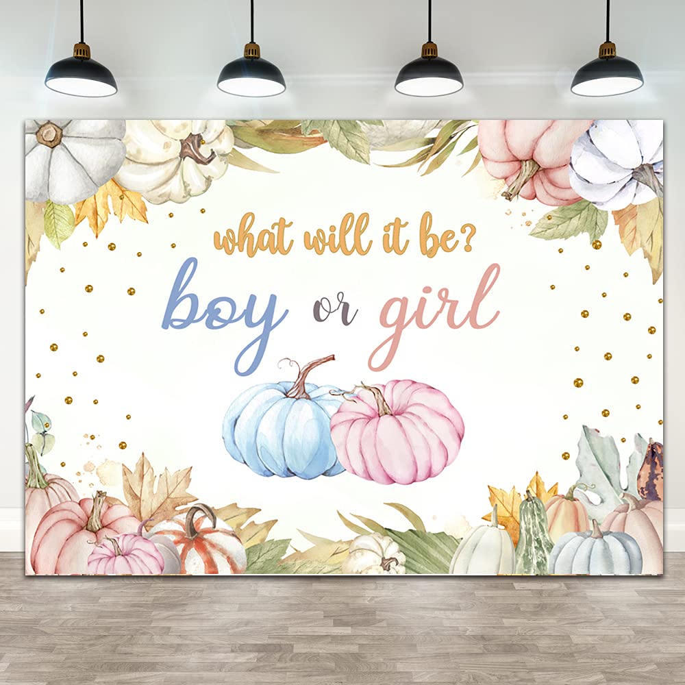 Buy Ticuenicoa 7×5ft Pumpkin He or She Gender Reveal Backdrop What Will