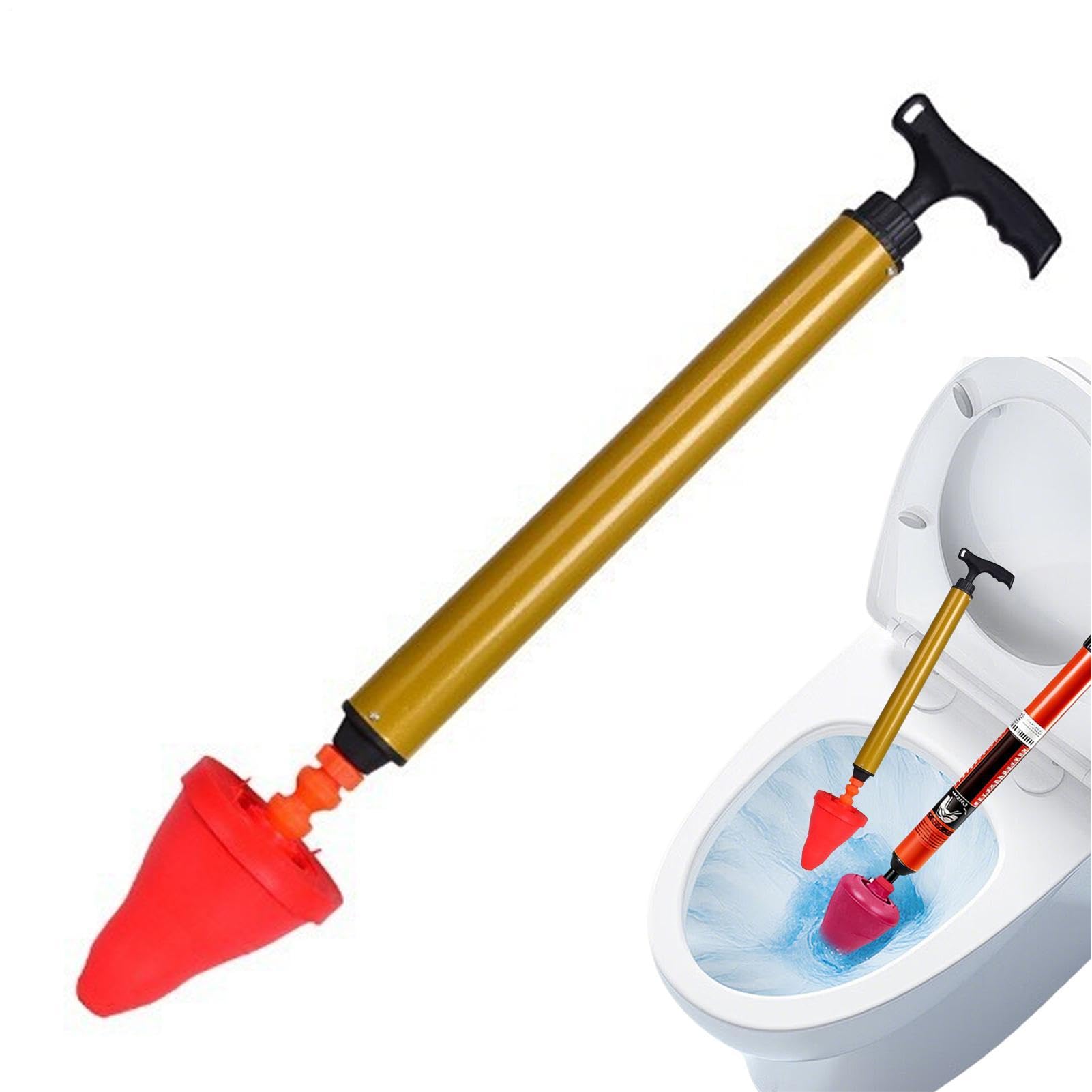 Toilet Plunger Powerful Rustproof – Elegante funzionale Heavy Duty Anti Slip, Unclogger Bathroom Air Drain, Home Dorm Hotel Apartment Kitchen | Home Dorm Hotel Apartment Kitchen