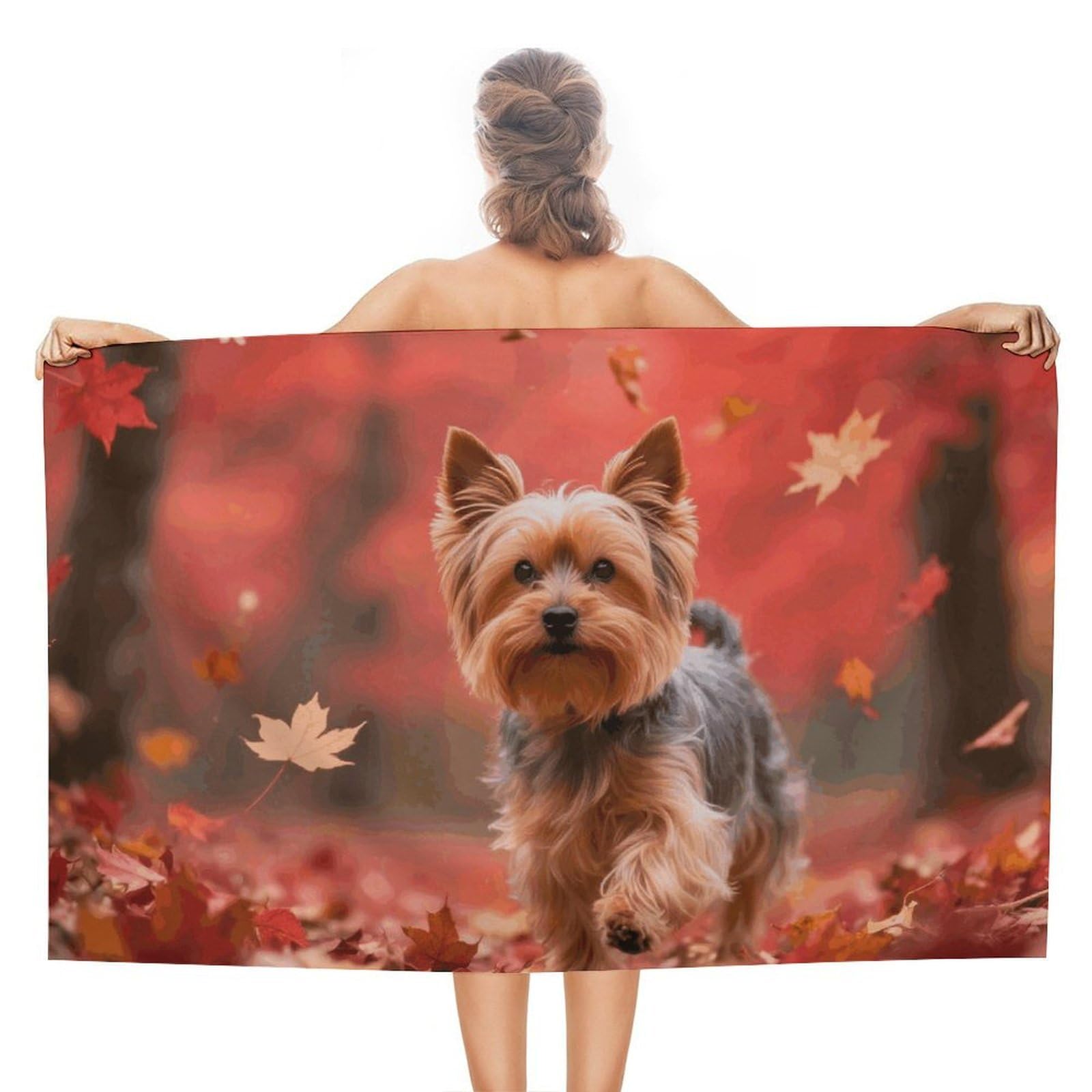 Yorkshire Terrier in Maple Beach Towels Extra Large Quick Dry Absorbent