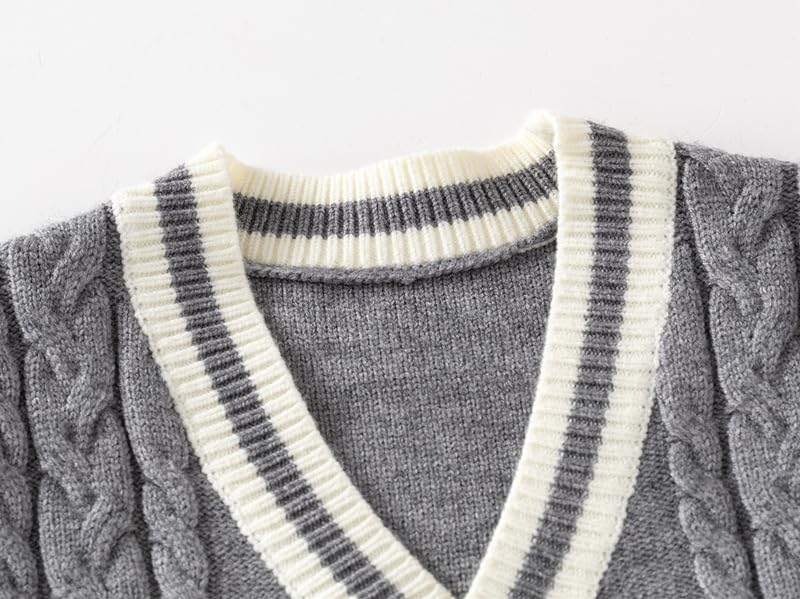 Boys Cardigan Sweater V-Neck School Uniform Soft Cotton Clothing Button-up Cardigan Winter Outerwear3