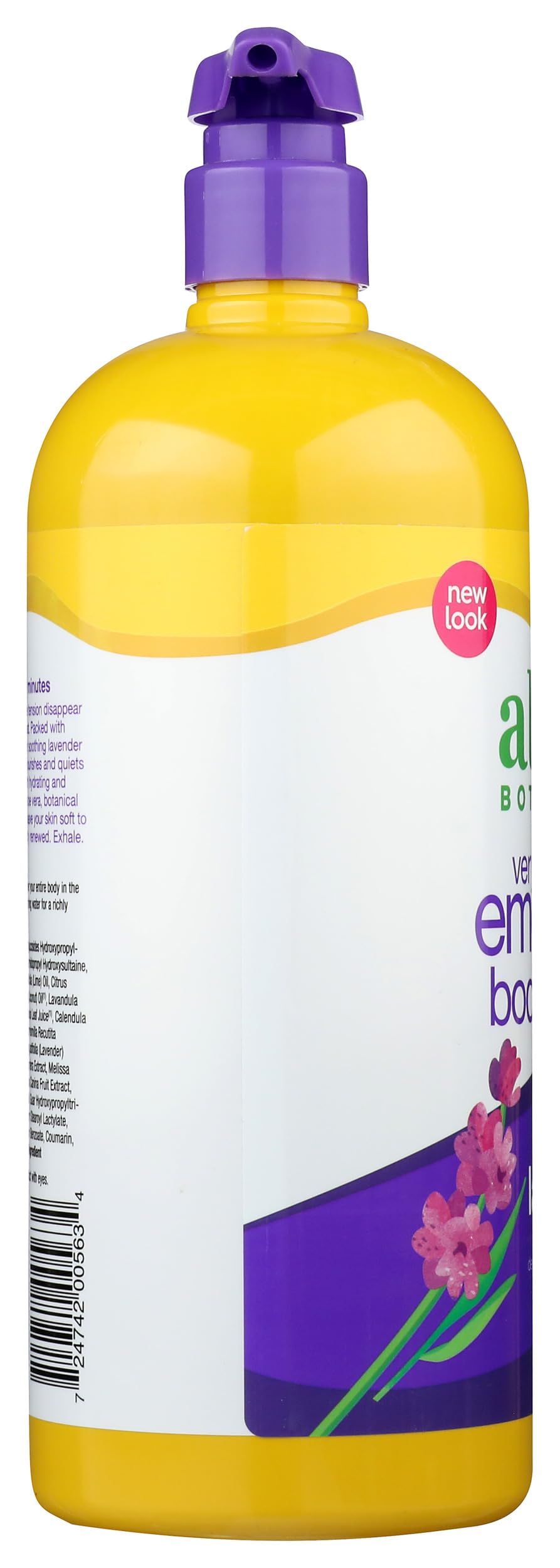 Alba Botanica Gel de baño y ducha muy emoliente de lavanda francesa, 32 onzas