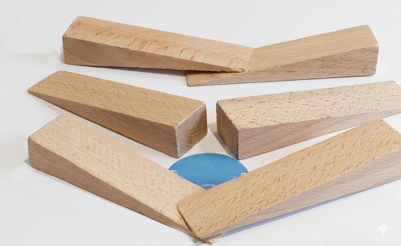 Shieldup Brown 6 X Genuine Beech Wood Wedges - 100Mm X 19Mm