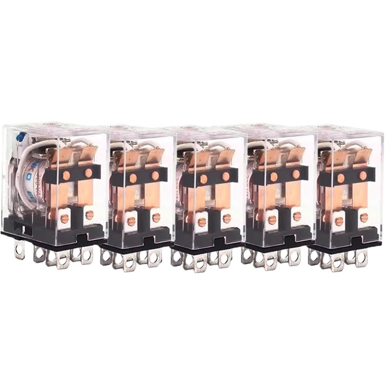 Relais LY2NJ DPDT 48V DC à 8 broches avec coque dépolie robuste, lot de 5 pièces