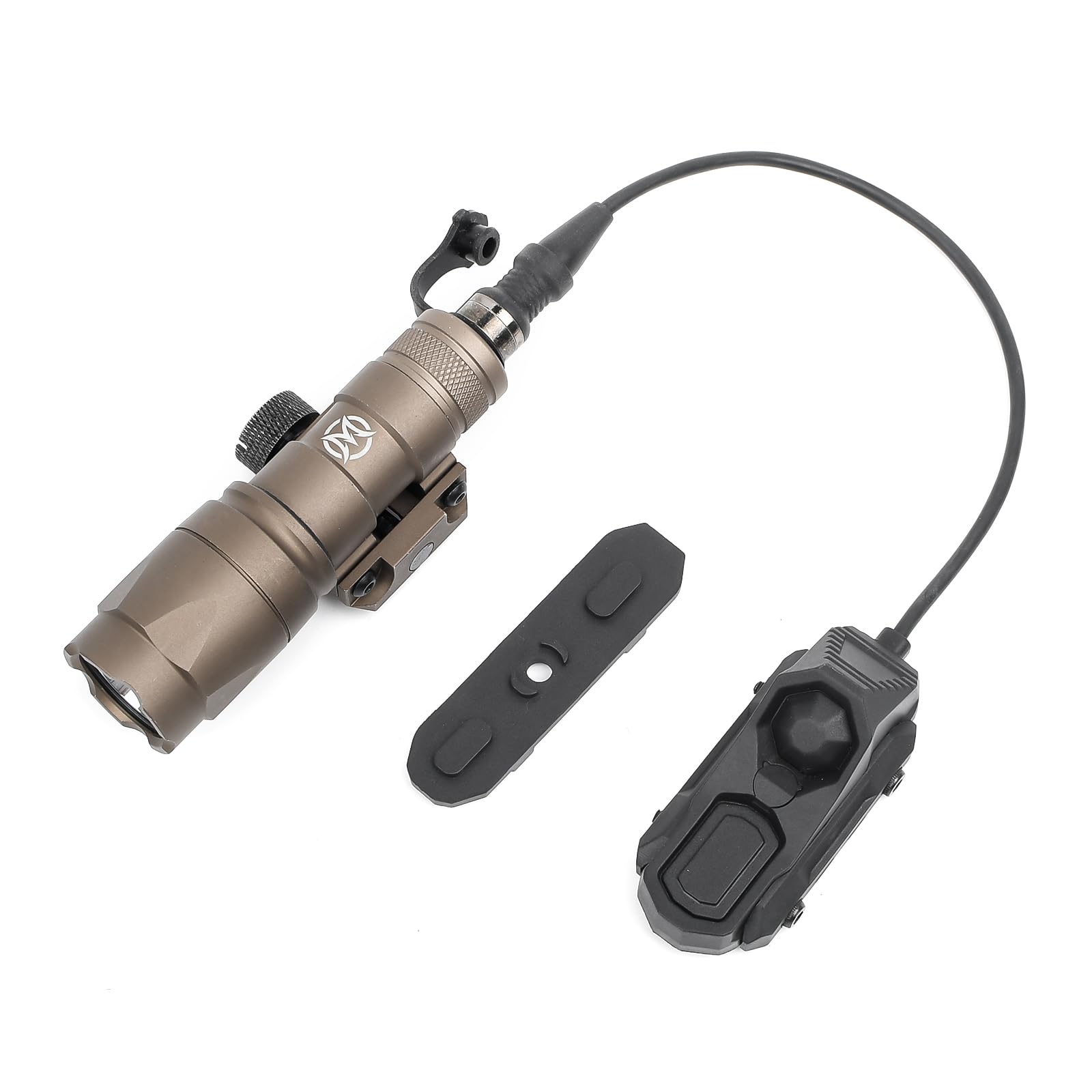 NECARL M300A 500 Lumens Tactical Flashlights with Modbutton Dual Function Remote Pressure Switch for M300 M600 Series Scout Light Weapon Lights for Mlok Keymod / 20mm Picatinny Rail