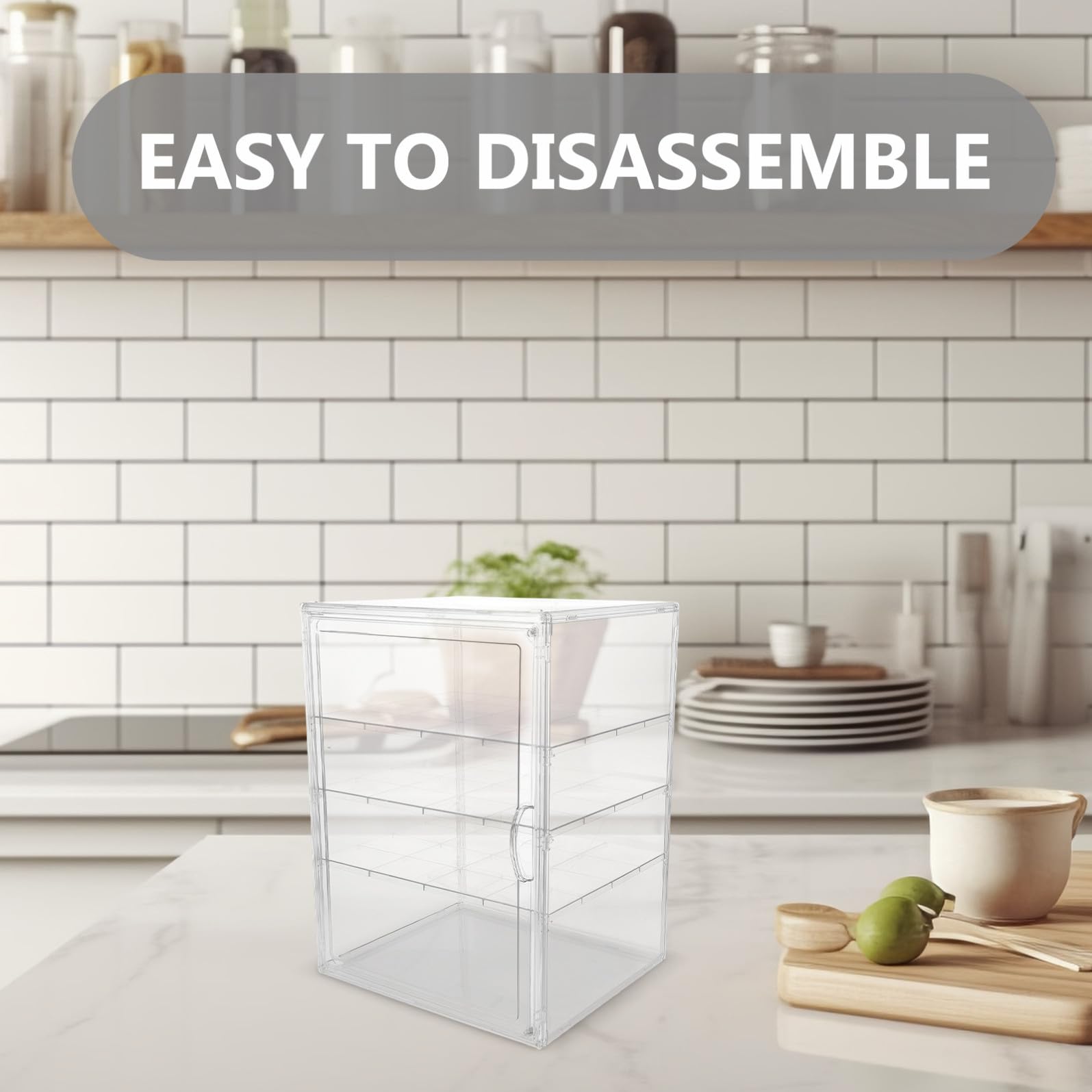 Gadpiparty Vetrina Trasparente per Panetteria da Banco con Ripiani Regolabili Scatola Porta Pane e Dolci per Cucina Contenitore Elegante per Biscotti Cupcake e Dessert