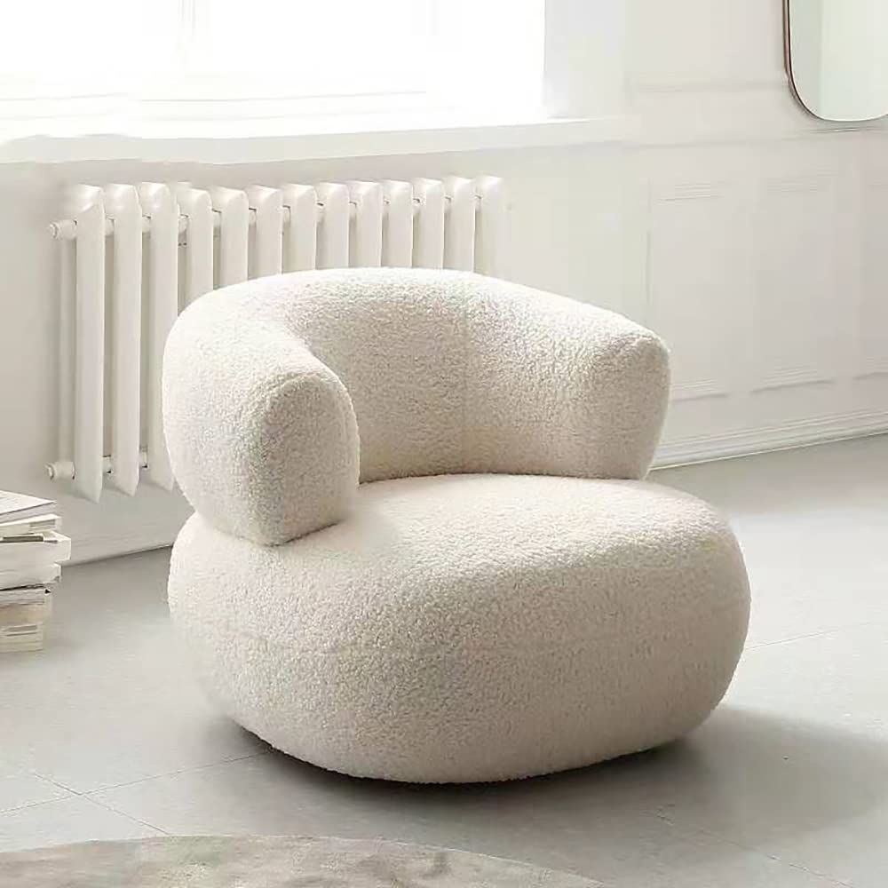 Maple Home Decoration Lamb Wool Sofa Chairs Single Seat Comfy Upholstered Arm Chair Living Room Bedroom Furniture