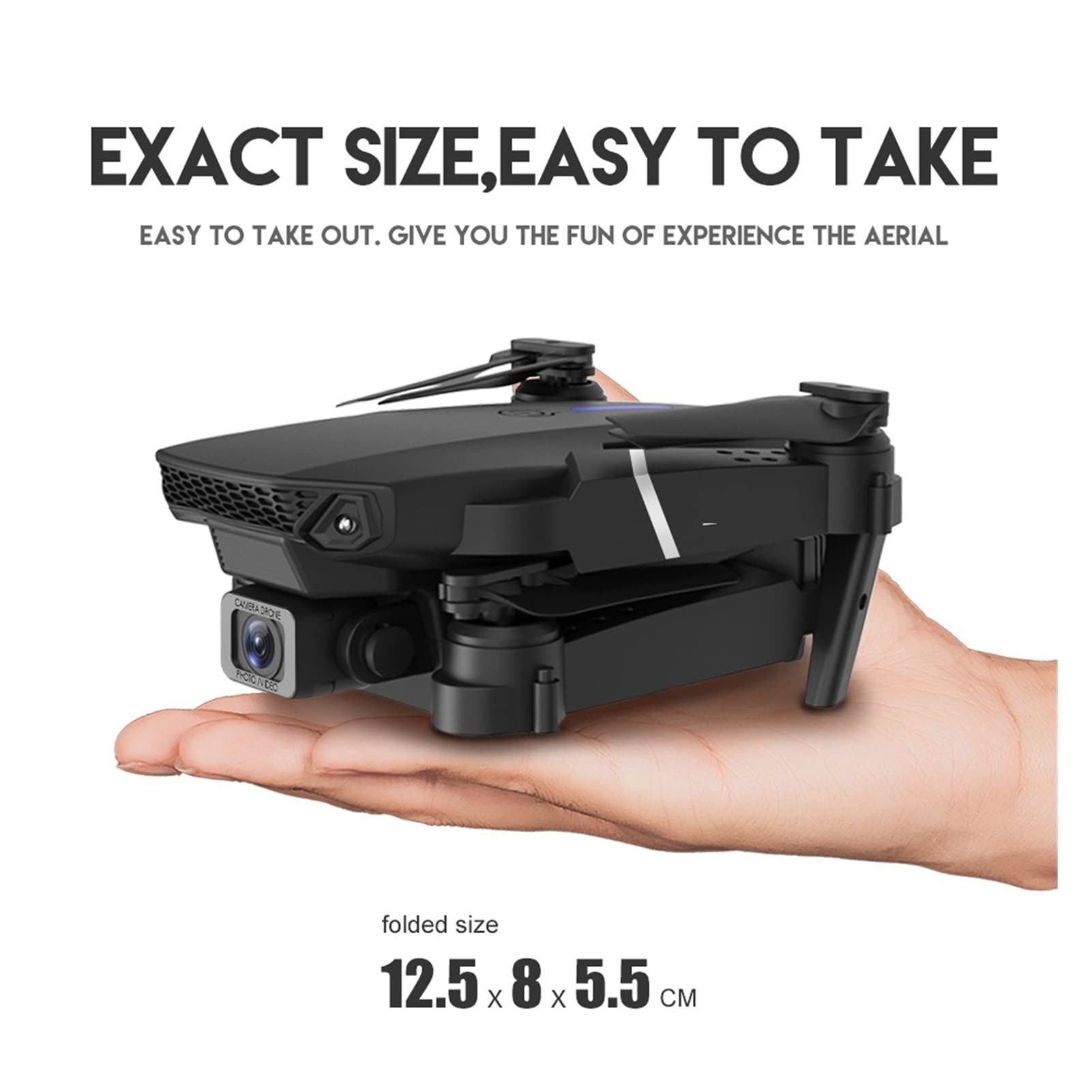 Dron Drone z szerokokątnym HD 4K 1080P Podwójna kamera Trzymaj wysokość WiFi RC Składany dron Quadcopter Dron (Kolor: torba 4K 3B Rozmiar: 1) (torba 4K 1)