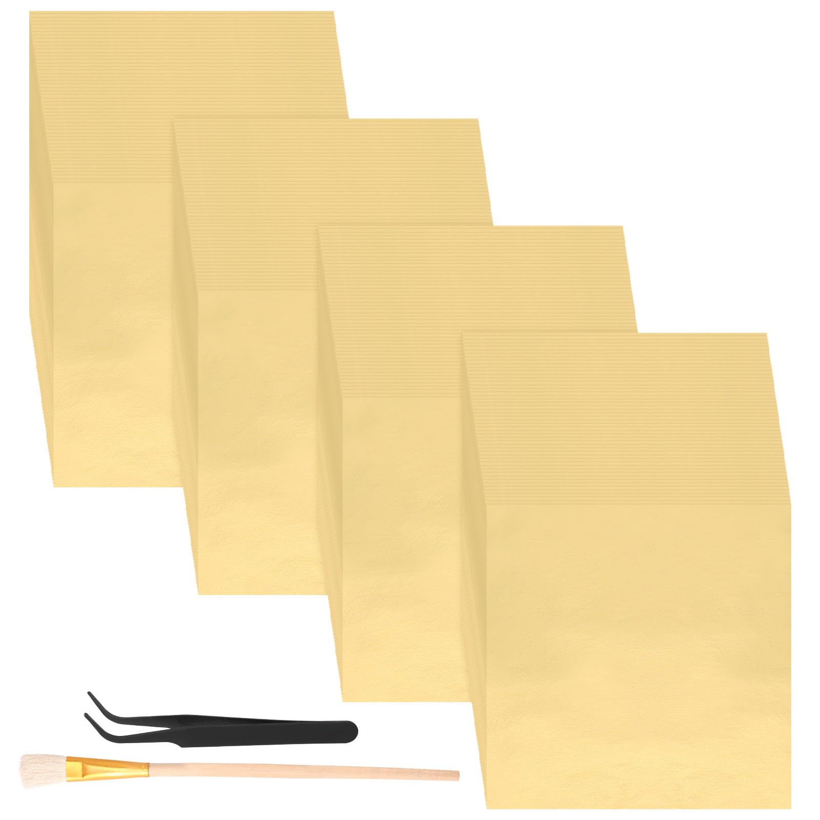 Gold Leaf Sheets, Vibrant Color Gold Foil Sheets, Easy to Use Embossing Foil Sheets, Soft Foil Craft Sheets, Metallic Leaf Sheets for DIY Art Decoration Nails Handicrafts Bronzing (Gold, 200 Pcs)