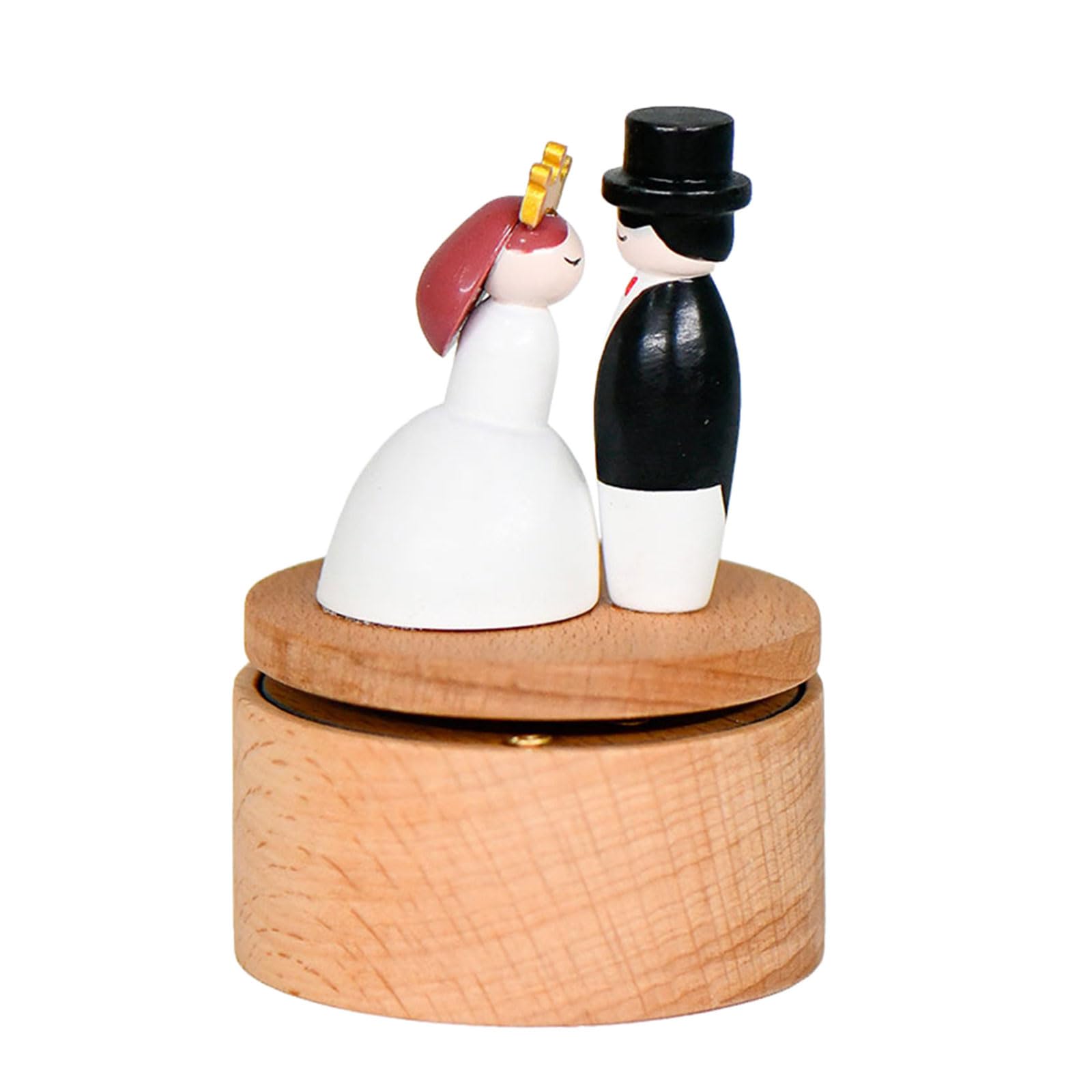 carotoe Rotating Music Boxes Wooden Handcrafted Holiday Decoration Christmas Tree Santa Clauses Theme Gift with Melodies Miniature Musical Jewelry Boxes