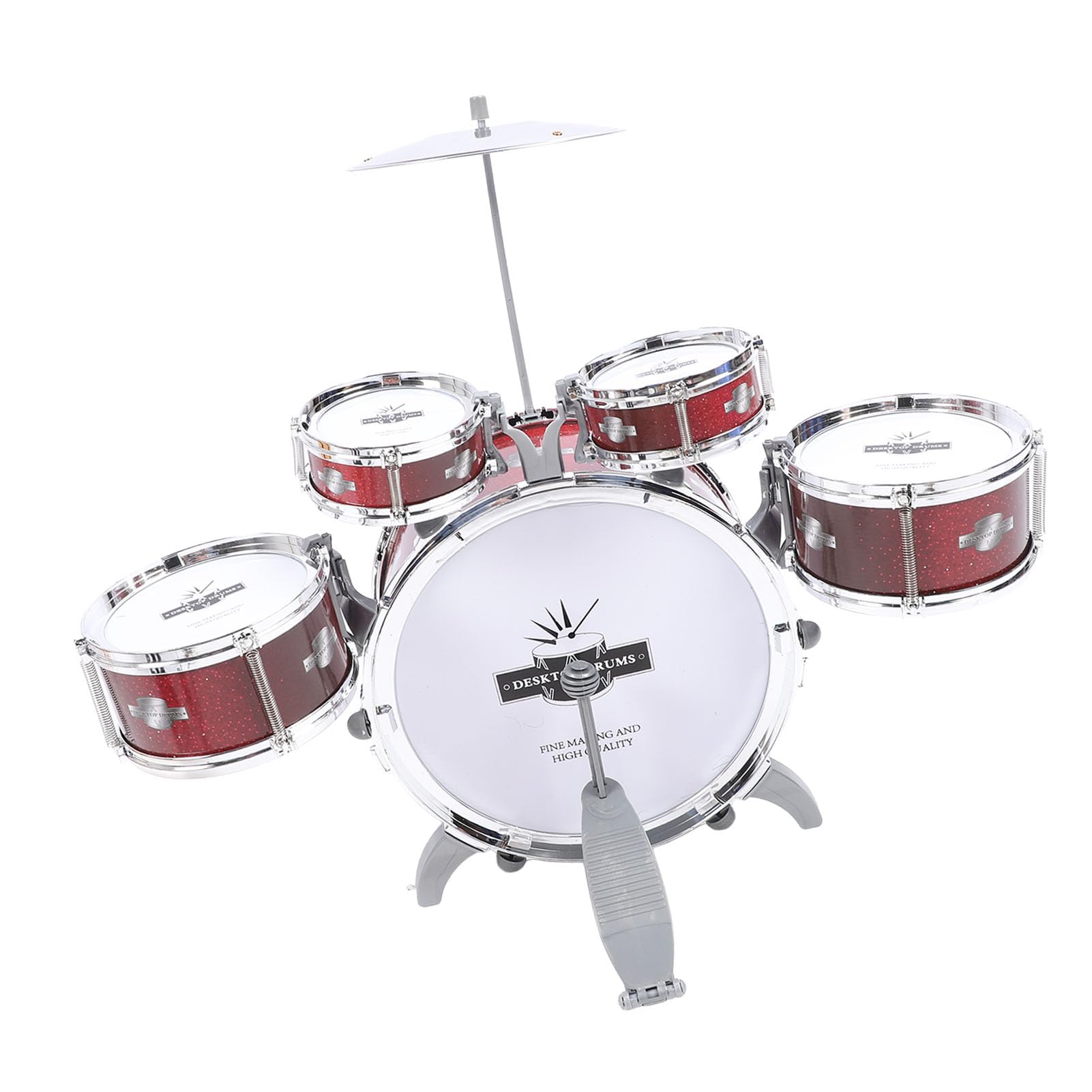 Set di batteria jazz Set di batteria per bambini Set di batteria per bambini 5 tamburi Strumenti musicali a percussione Giocattolo per bambini Compleanno Regalo di Natale
